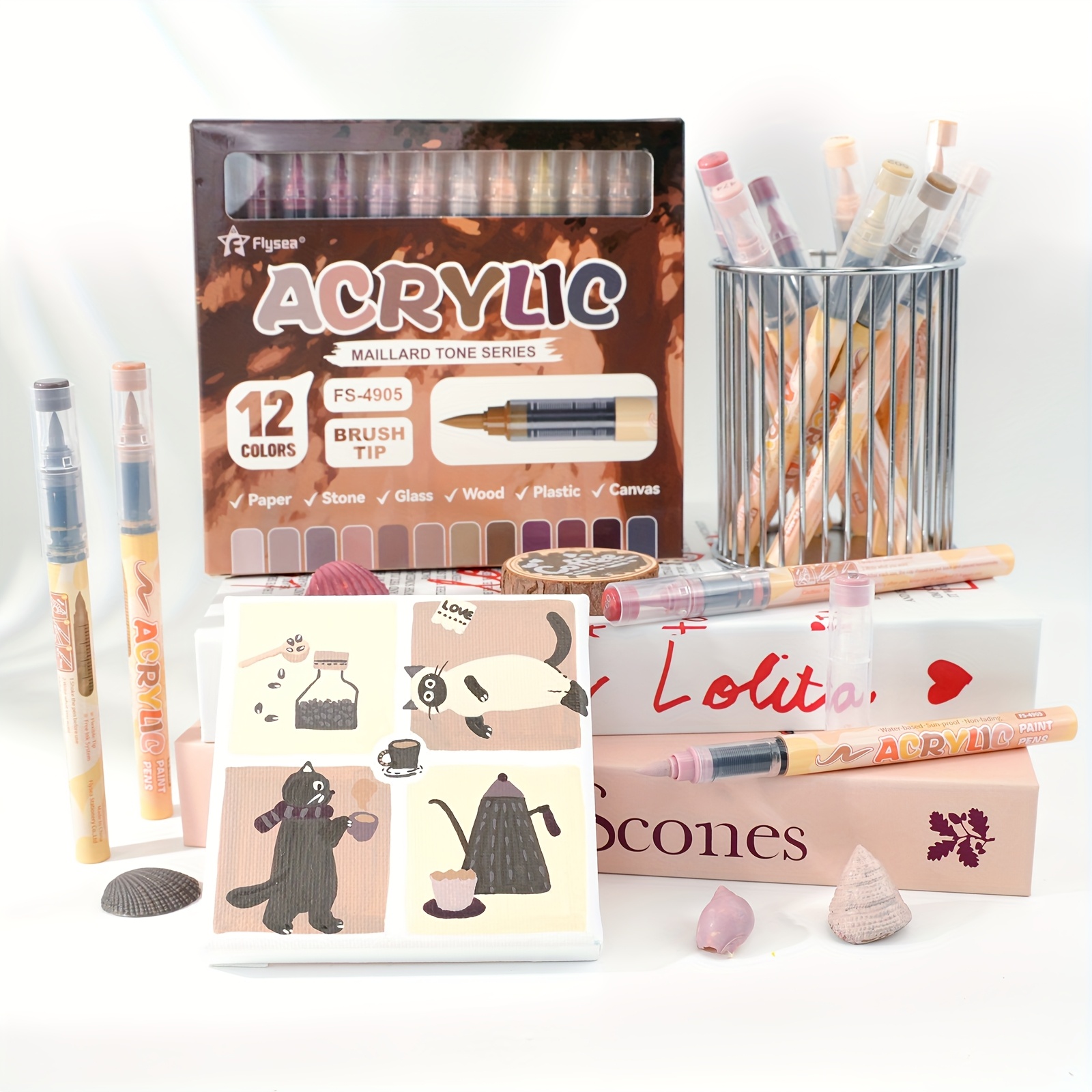 FLYSEA 96pcs Acrylic Markers Set for Art Drawing