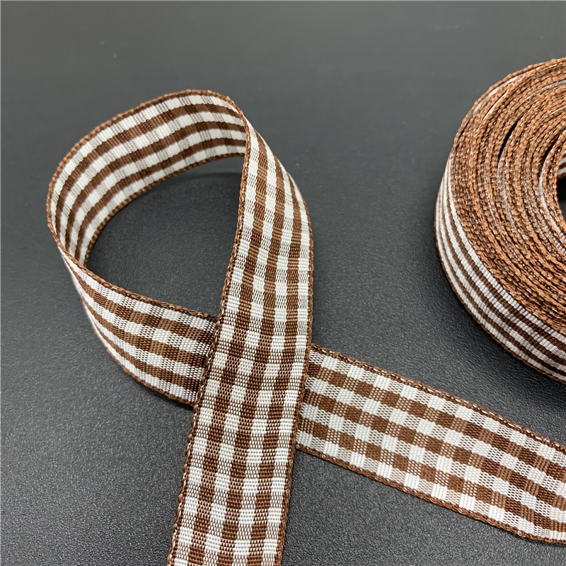 Image of 1pc 5 Yards 20mm Ribbon Grid Printed Ribbon For Home Wedding Christmas Decorations Gift Wrapping Ribbon For Bows
