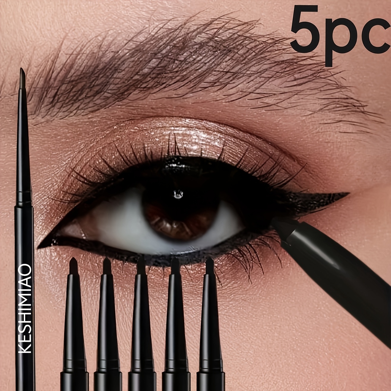 Koshi Meow Eyeliner Pens, Waterproof, 5-Pack, Black