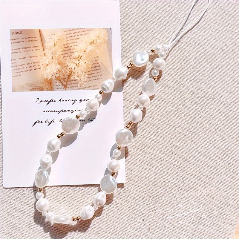 

Chic Pearl-shaped Phone Lanyard - Wrist Strap, Keychain & Bag Charm, Anti-loss Safety Rope