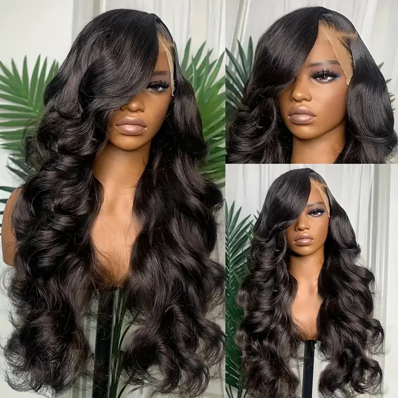 13x4 lace frontal synthetic wigs for loose wave preplucked with baby hair knots cosplay daily party drag queen heat resistant fiber details 2