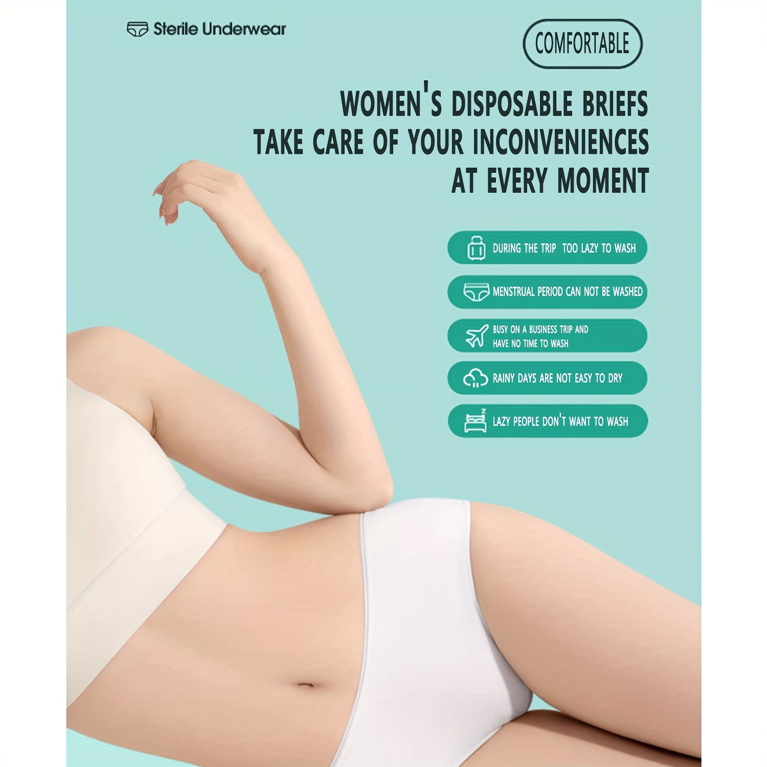 10PCS/Set Women Disposable Cotton Underwear Travelling Postpartum Panties  Non-woven Underpants Underwear Pregnancy Panties