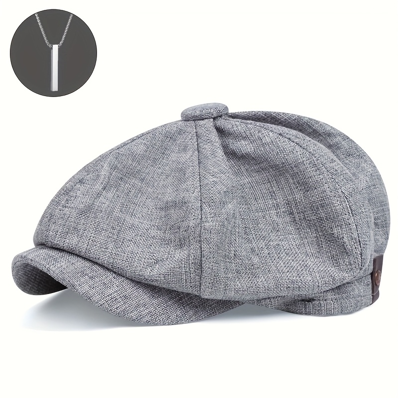 TEMU 2 Packs, Hat And Necklace, The Exquisite Beret Ivy Is Lightweight And Suitable For Use On Golf Courses, For Hiking, And By Taxi Drivers