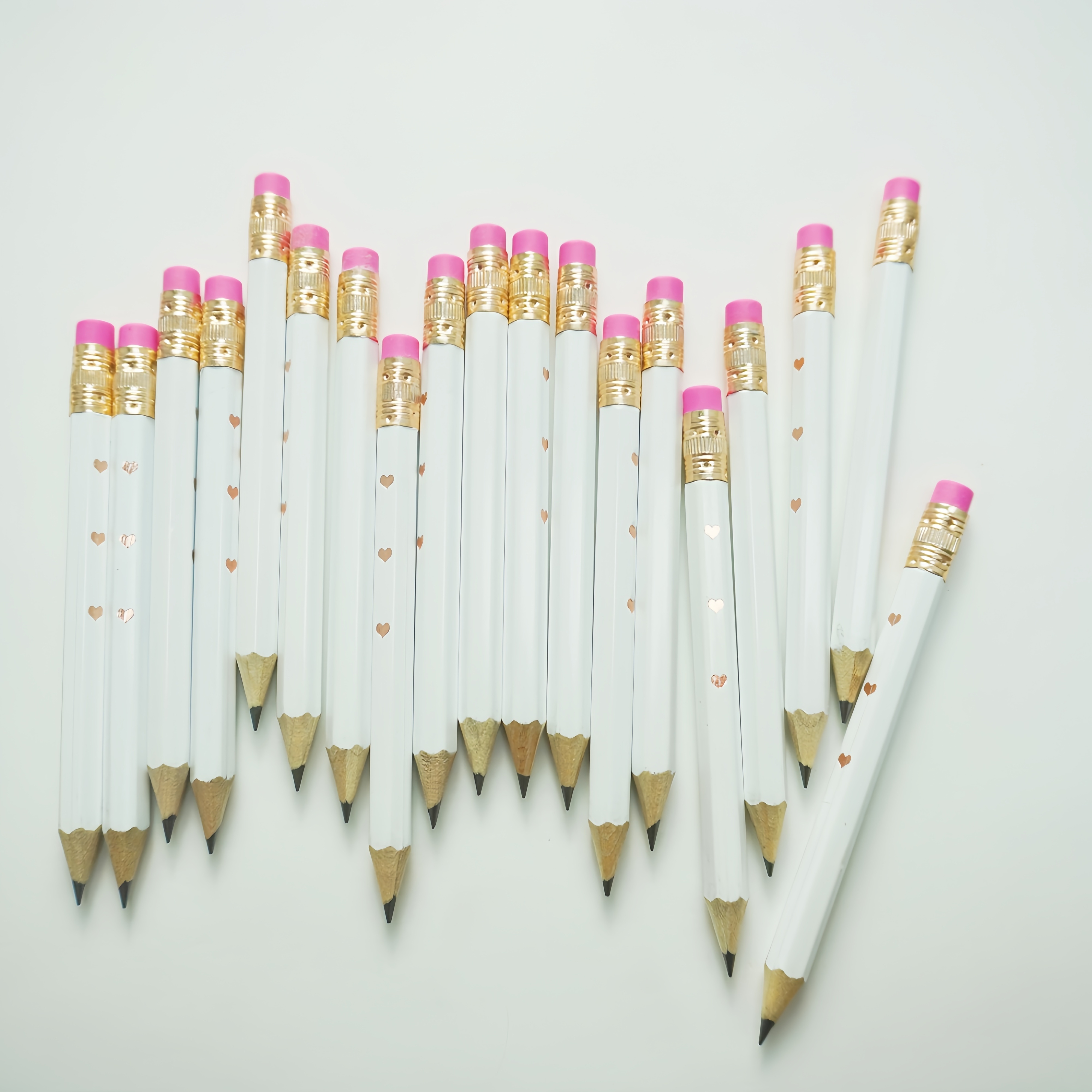 

Elegant Rose Golden Mini Pencils - 20/10 Piece | Perfect For Party Favors, Bridal Showers & Games | Durable Wood, 2mm Lead | For Ages 14+