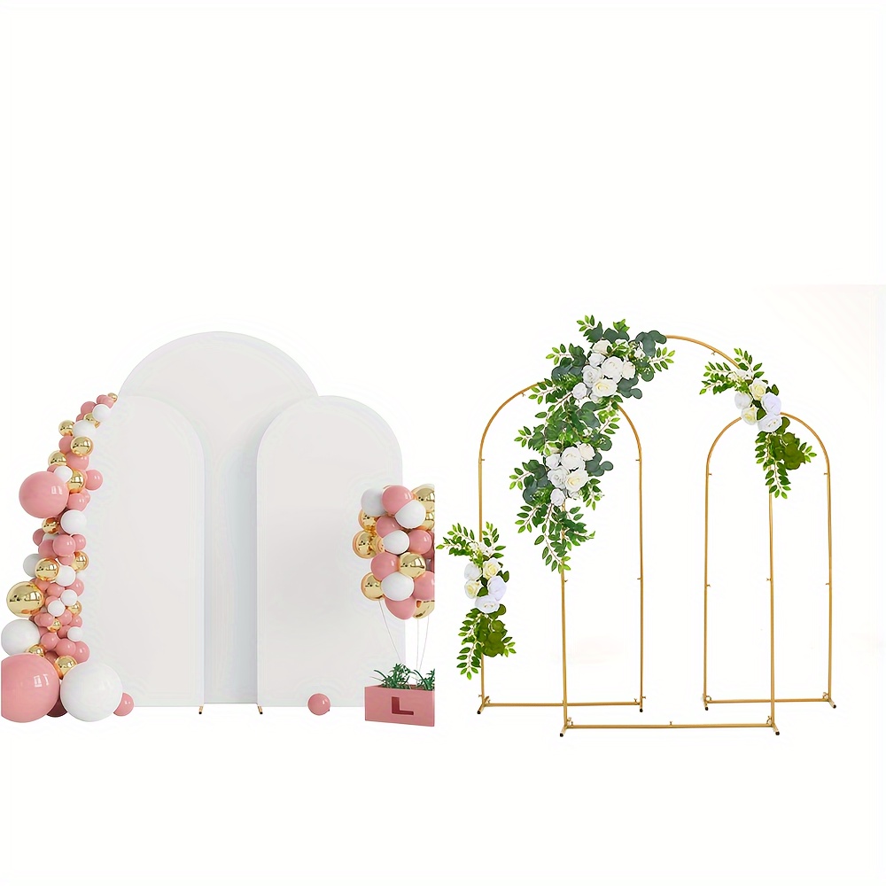 

5.9ft 6.6ft 7.2ft Metal Arch Backdrop Stand And Arch Covers For Birthday Party Wedding Graduation Party Outdoor Indoor Decoration