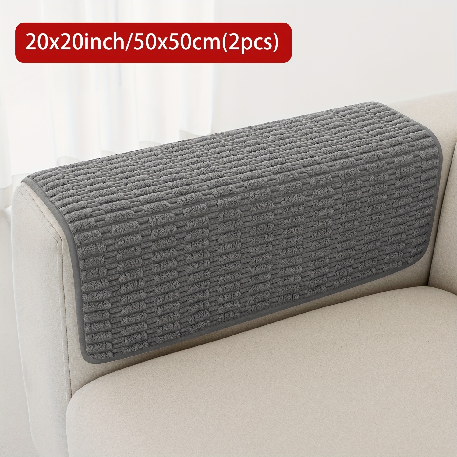Image of Couch Arm Cover Sofa Armrest Cover Armchair Covers, Anti-slip Armchair Slipcovers Sofa Arm Protector Decorate Pack Of 2pcs
