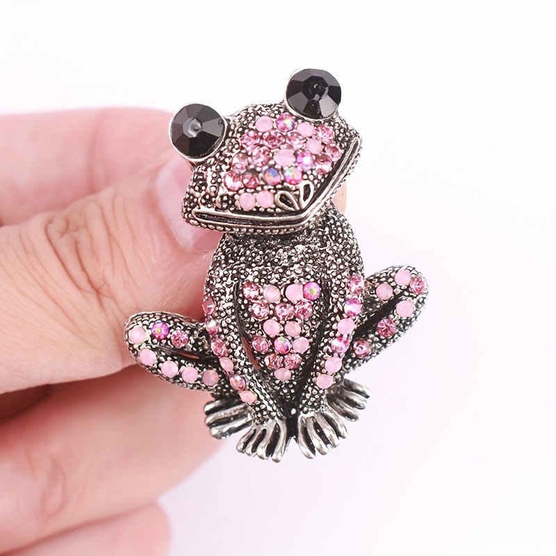 

Vintage Style Frog Toad Brooch, Rhinestone-encrusted Fashion Animal Pin, Retro Brooch Accessory For Women