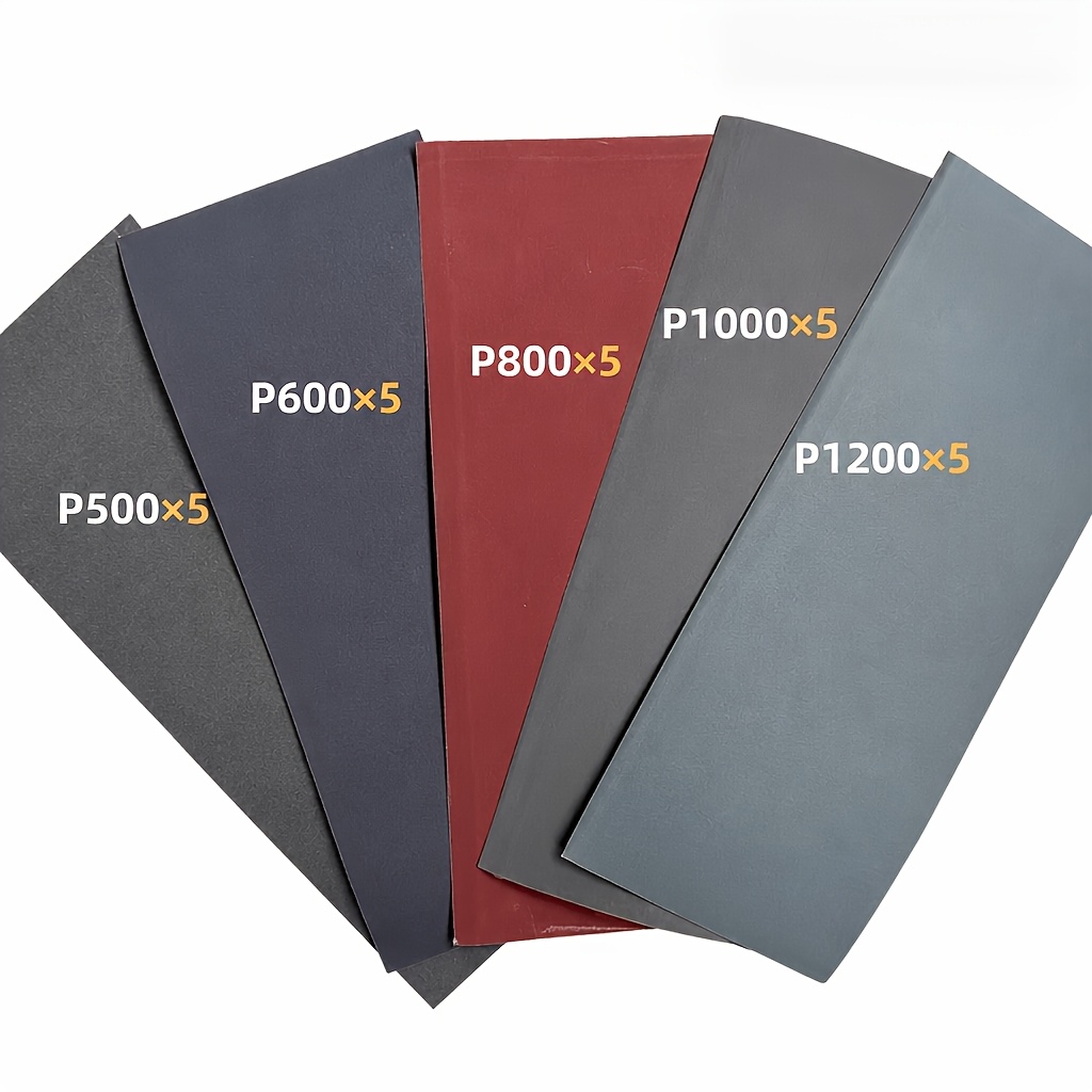 TEMU 25pcs Sandpaper Sheets, 60-5000 Grit Wet/dry Sandpaper Assortment, Size 23cm X 9.3cm/9.0 X 3.6 Inches, Wet And Dry Grinding Sandpaper Waterproof