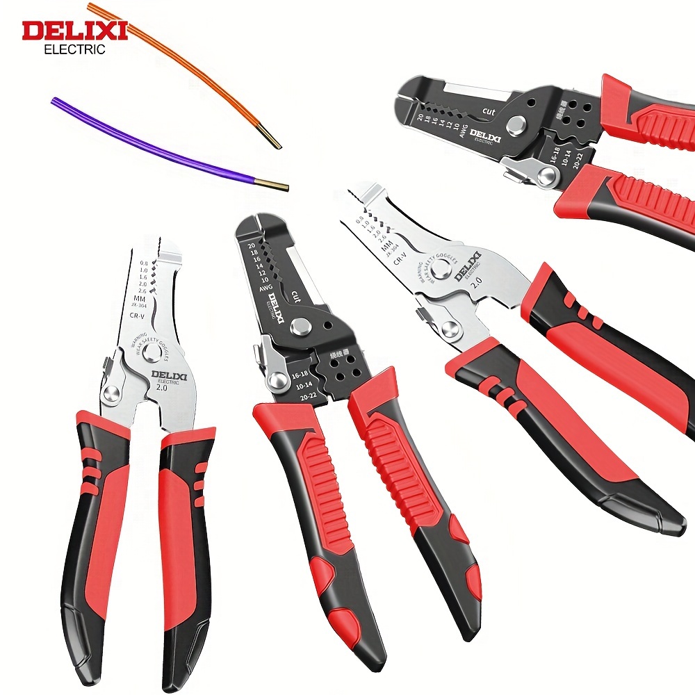 

Delixi Electric Wire Stripping Pliers Wire Pressing Pliers Wire Cutting Pliers 8in Multifunctional Pliers For Electrician.