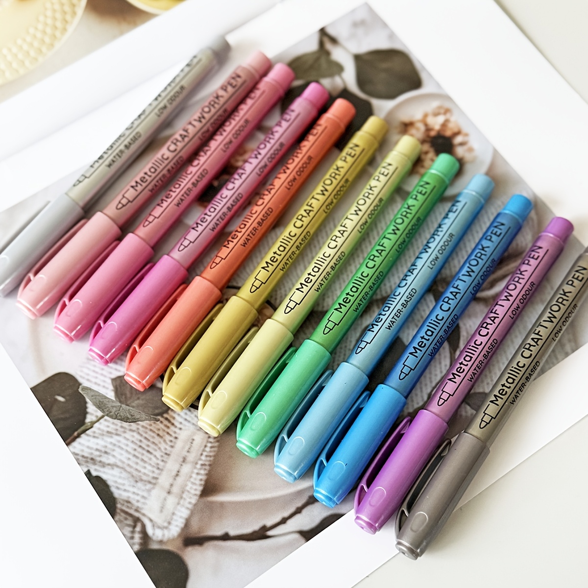 metallic paint pens vibrant glitter markers rock Temu Bahrain