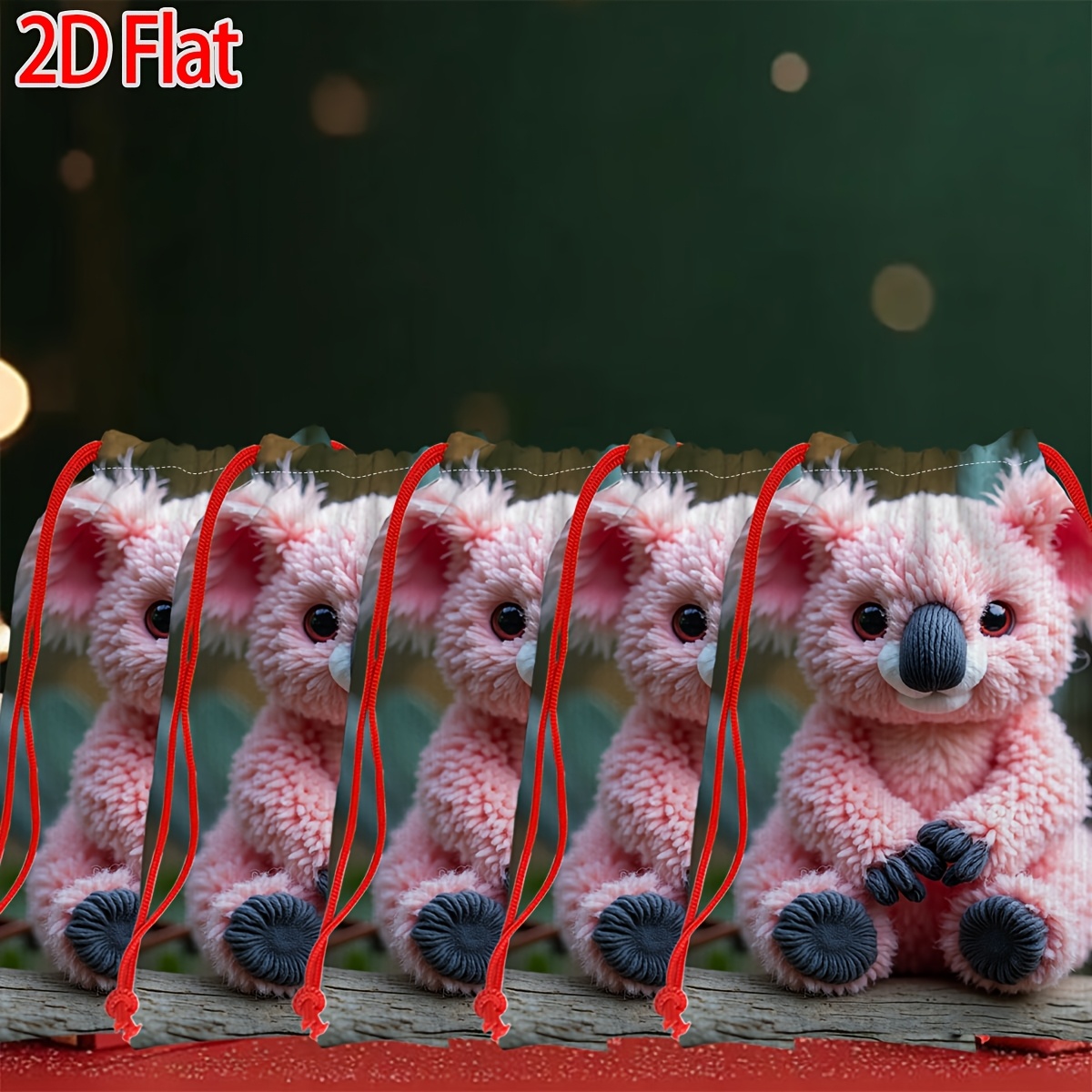 2D Flat Pink Koala Plush Toy Gift Bag