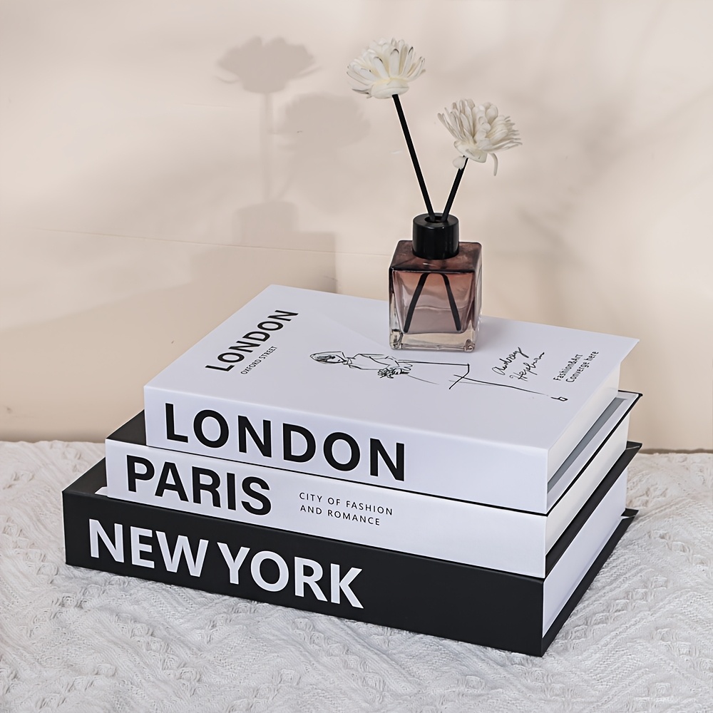 3pcs large medium small sizes non openable   books for home decoration modern   book decorations living room ornaments desktop accessories shooting props