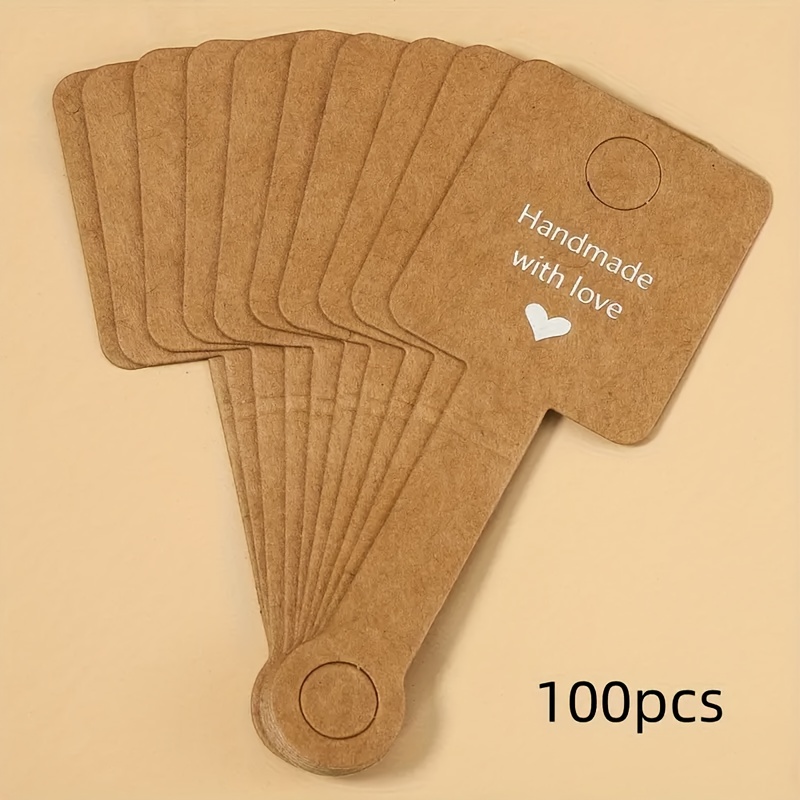 Image of 100pcs Jewelry Display Cards, Self-adhesive Jewelry Packaging Cards, Suitable For Keychains, Bracelets, Necklaces, Hair Ties, Earrings, Pendants, Small Business Supplies