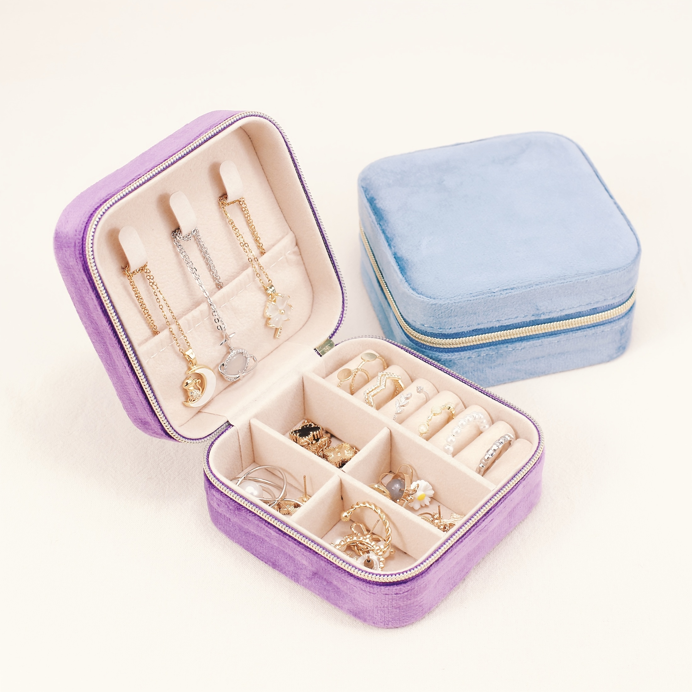jewelry boxes watch tabletop suede classic   polished zipper best for christmas   thanksgiving Product details 2
