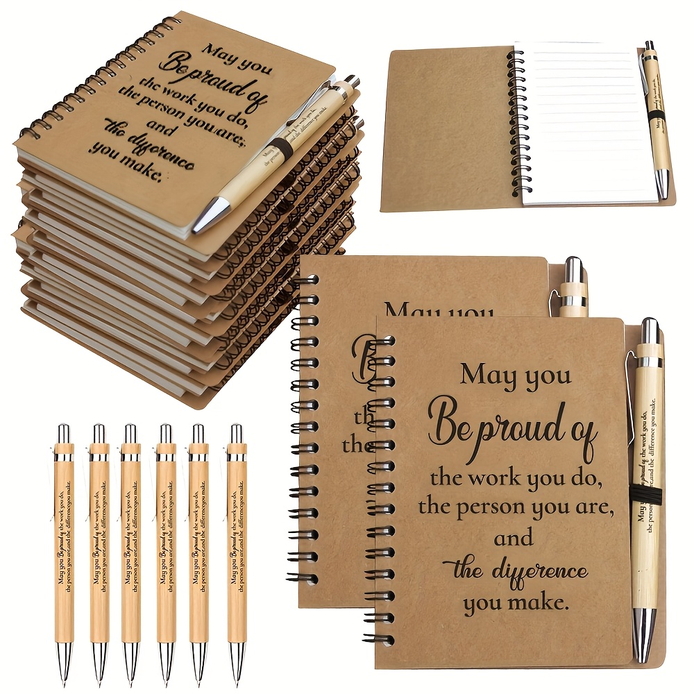 

12pcs Thank You Gift Set - Mini Notebook And Round Ballpoint Pen, Suitable For Employee Commendations, , Teachers, Nurses - For Christmas, Birthday, Festival And Office Celebrations