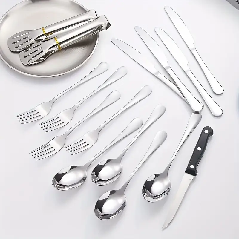 customizable stainless steel utensil set with spoon fork and knife camping essentials portable storage case ideal for holidays and everyday use camping utensils polished durable utensils Product details 6