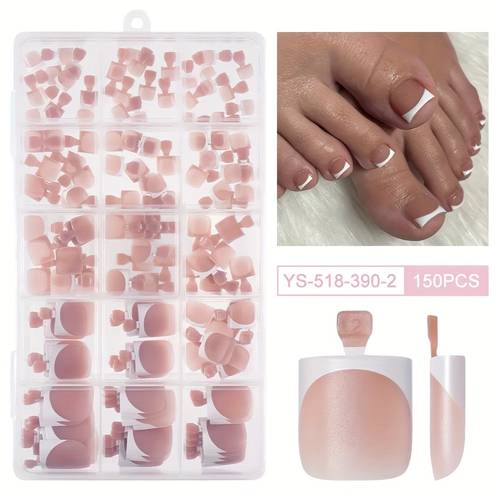 150pcs square short french toenail patch set all in pink purple and brown colors to fit the false nail patches the for s toenails in summer diy made a suitable for nail salons and nail salons