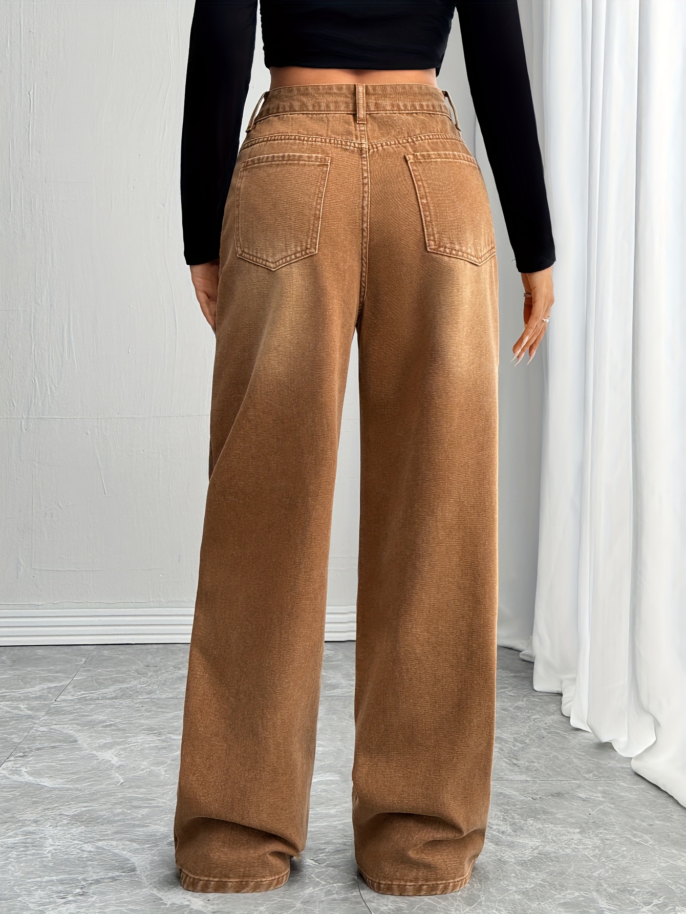 Melard colorway American street style star patchwork washed wide-leg straight jeans