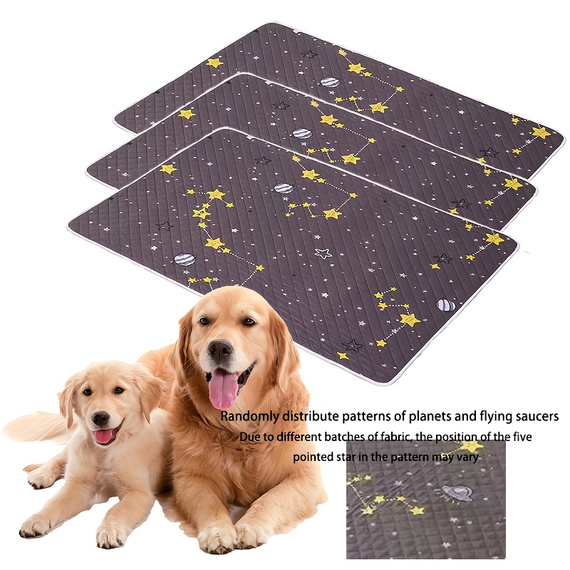 TEMU Lot de 3 tapis à urine réutilisables pour chien, tapis lavables à imprimés parfaits pour la propreté, tapis d'accouchement pour l'apprentissage