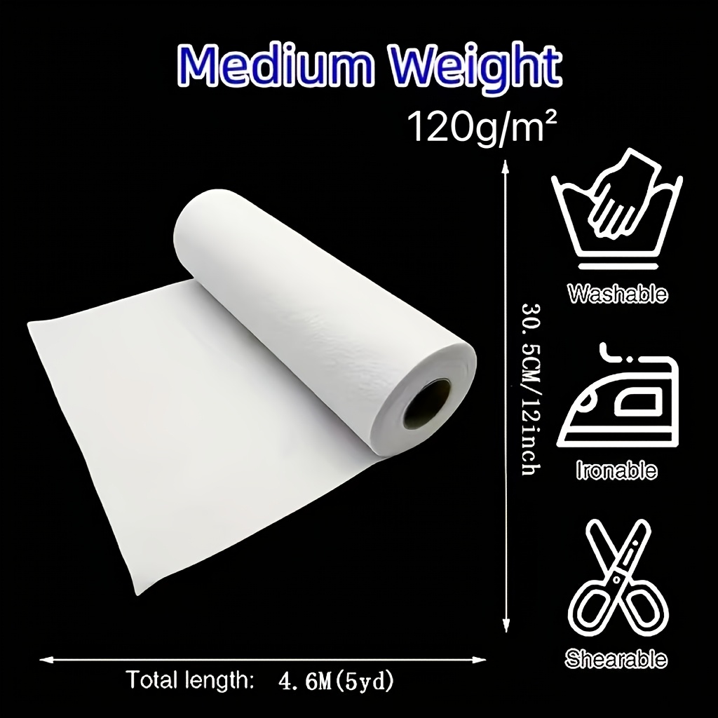 E-shop Eine Rolle aufbügelbare Fleece-Vlieselinierung zum Nähen, Basteln und Quilten, Maße 12 Zoll x 5 Yards. Diese vorgefertigte, einseitig
