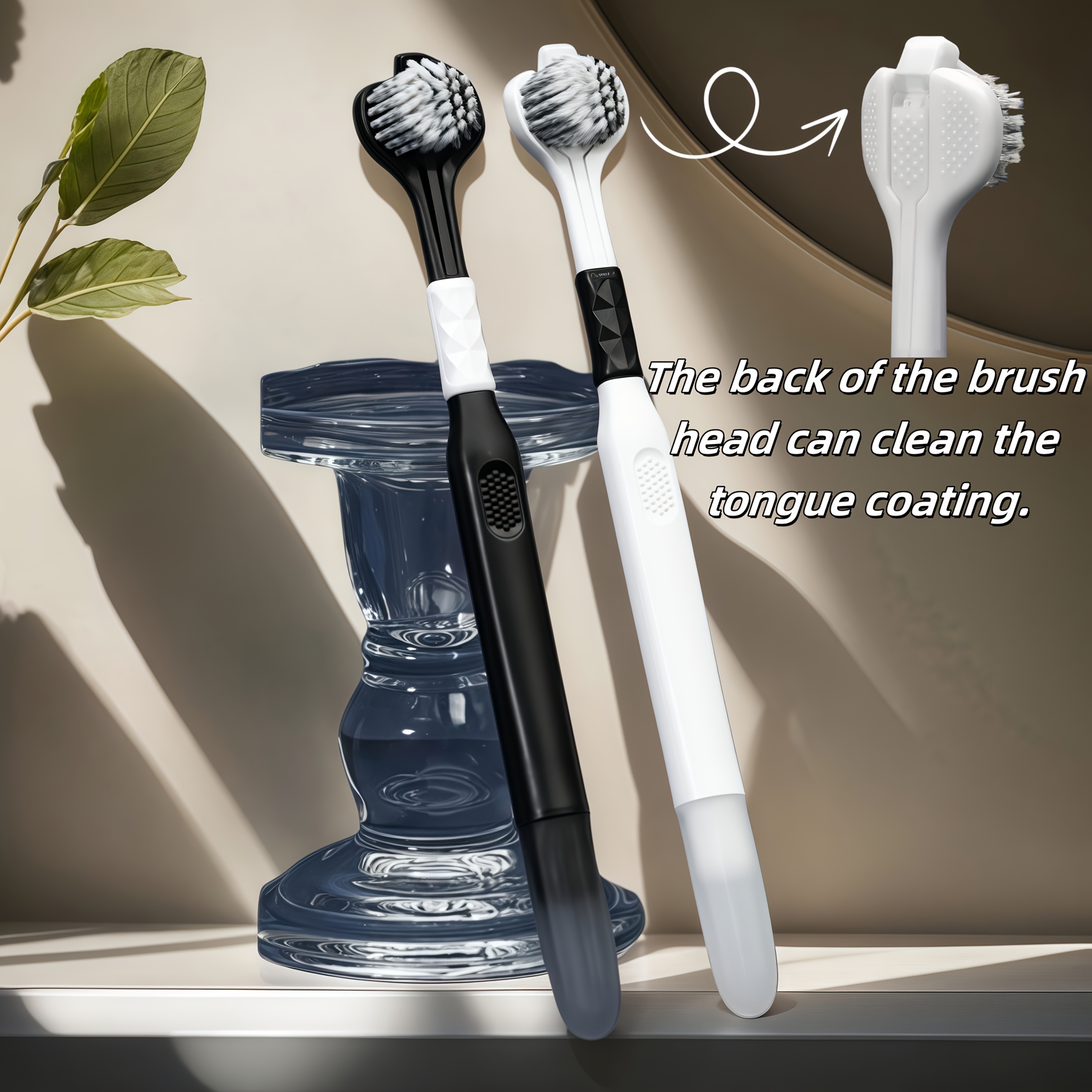 2-Pack Four-Sided Toothbrushes for Thorough Gum Cleaning