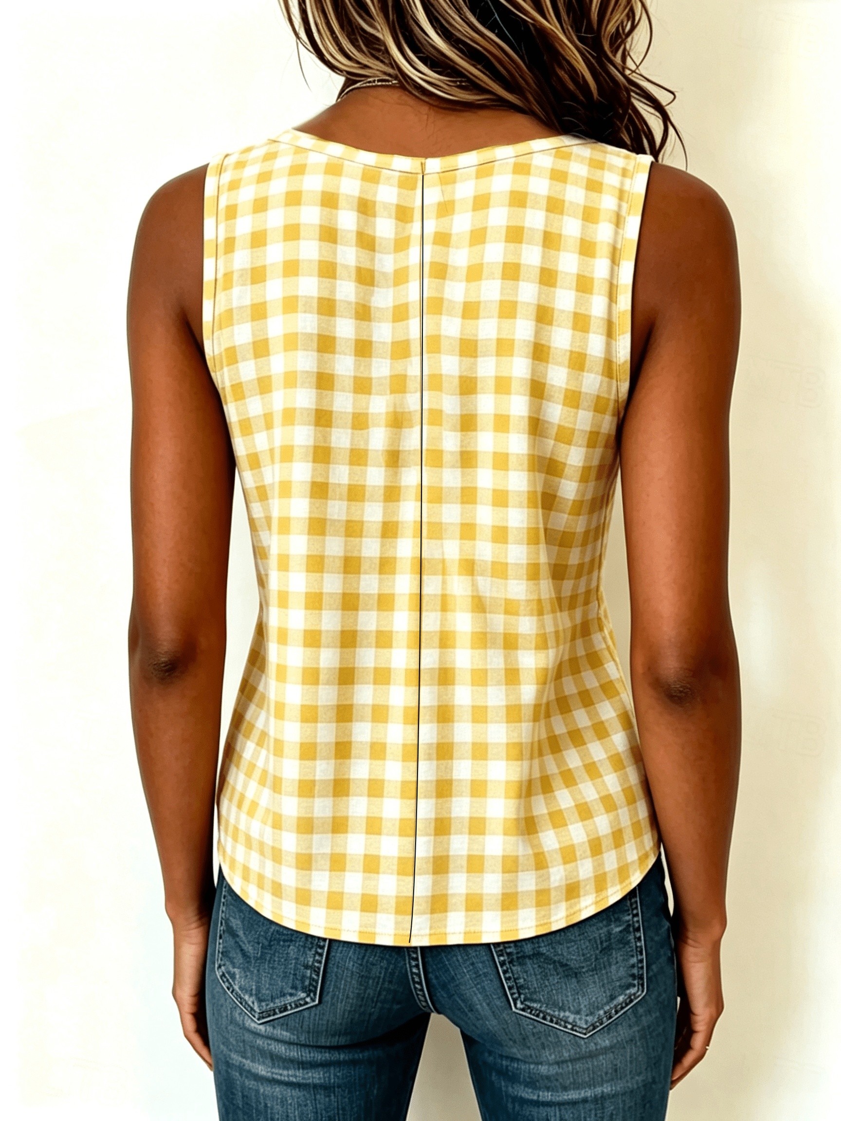 Women's Elegant Vintage Geometric Plaid V-Neck Top