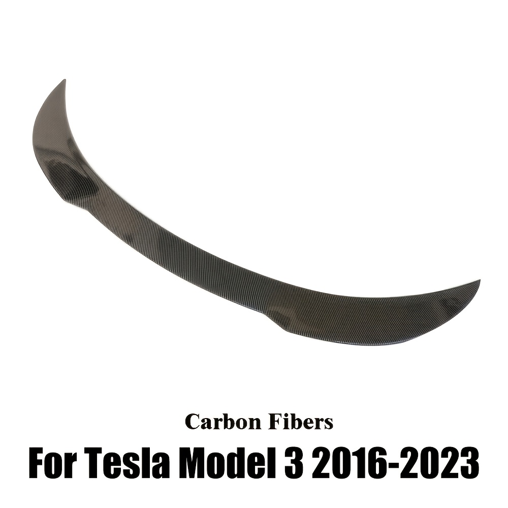 TEMU For Model 3 2016-2023 Rear Spoiler - Gloss Fiber Wing, No-drill Adhesive Trunk Spoiler With Tape, Aerodynamic Oe Style Wing For 3 (compatible