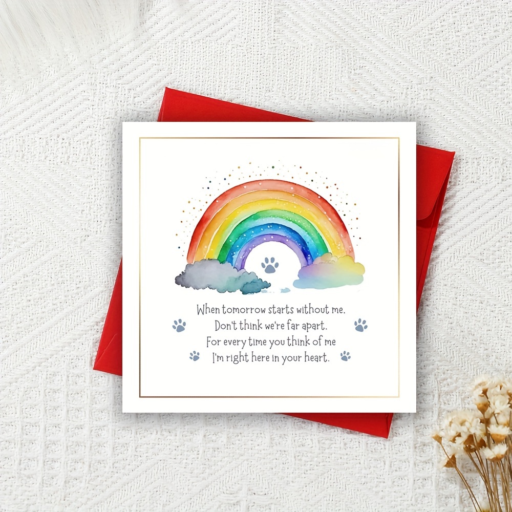 

Sympathy Greeting Card For Loss Of Pet - Comforting Rainbow Bridge Bereavement Card With Heartfelt Message, Suitable For Anyone Grieving A Beloved