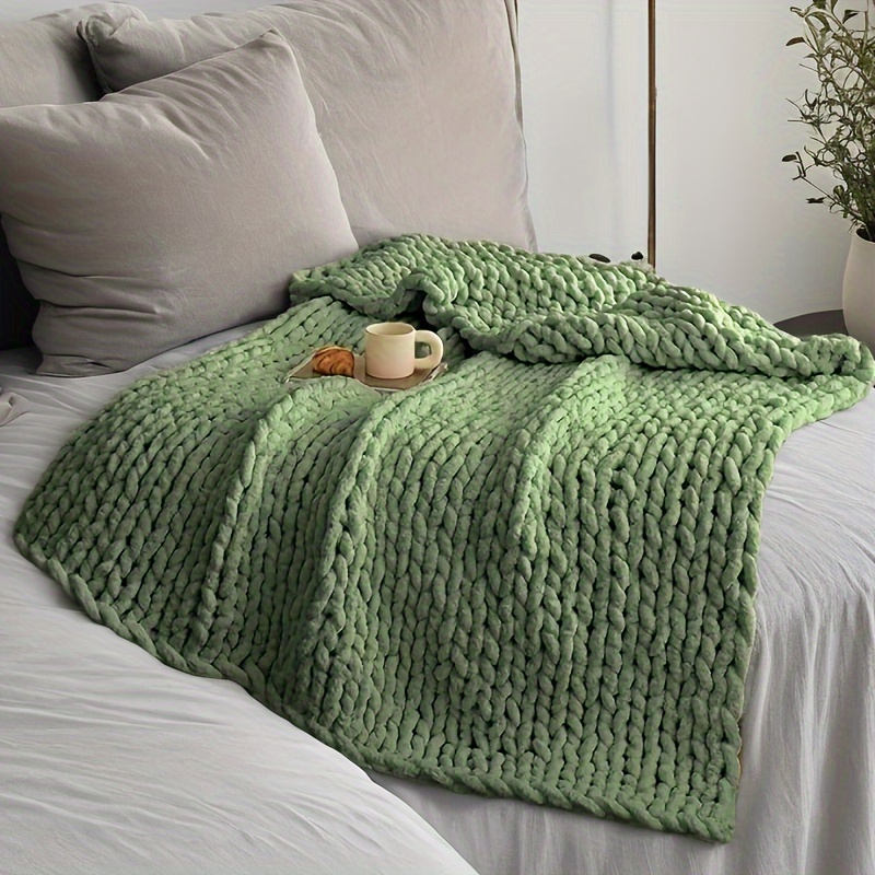 

Blanket Fluffy Chenille Crochet Blanket For Bed Sofa Camping Backpacking