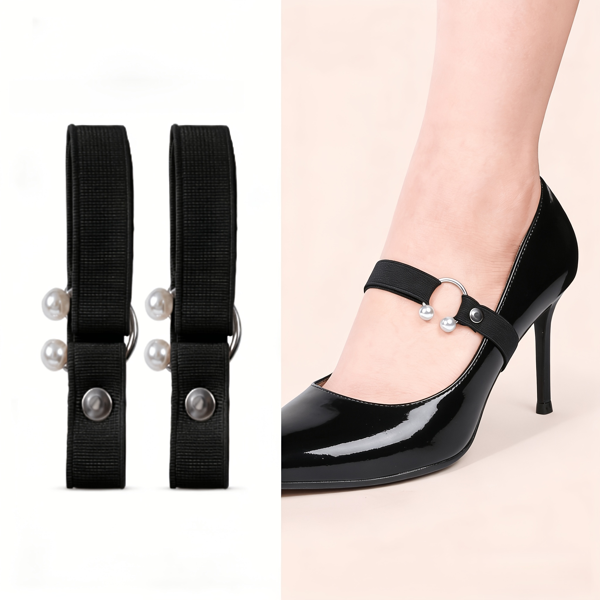 TEMU Lanières de chaussure antidérapantes pour talons hauts, décoration de chaussure, lanières de fixation antidérapantes, lanières de chaussure