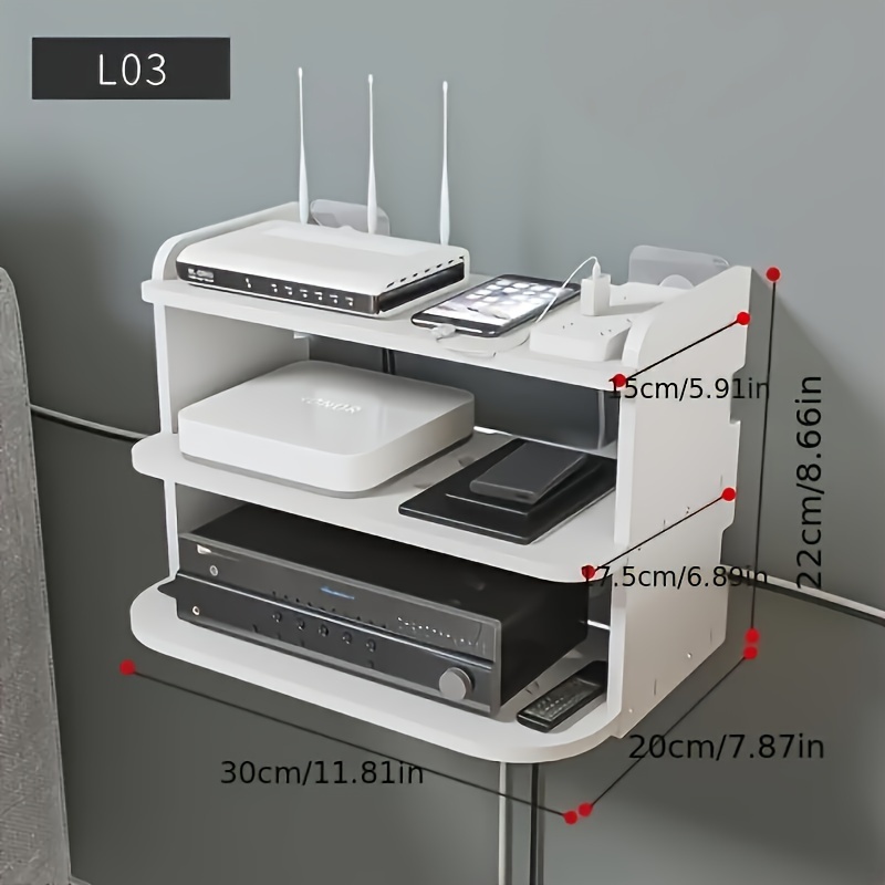 

Étagère flottante murale le stockage du routeur , étagère décorative différents de pièces, organisateur multifonctionnel la décoration intérieure, aucun métallique , étagères