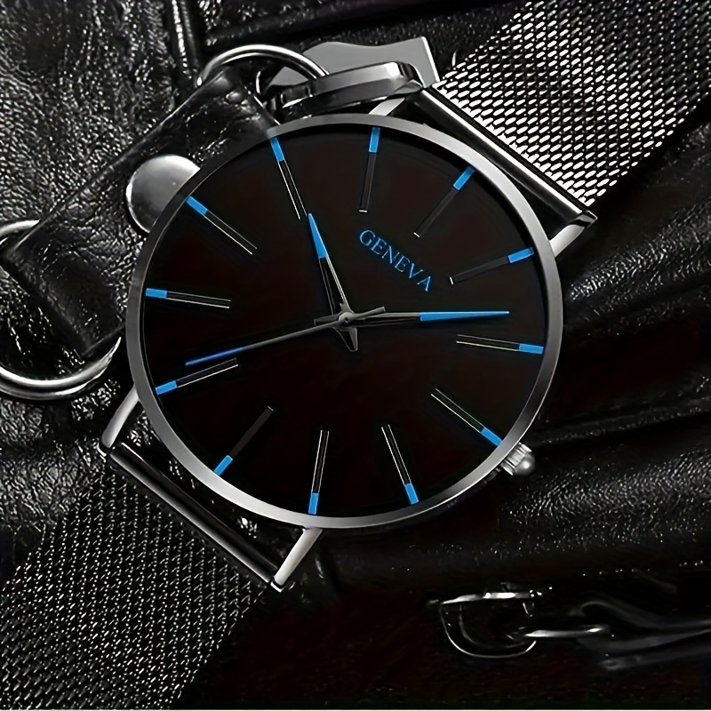   mens quartz watch non water resistant alloy mesh band round zinc alloy case elegant   watch ideal gift details 5