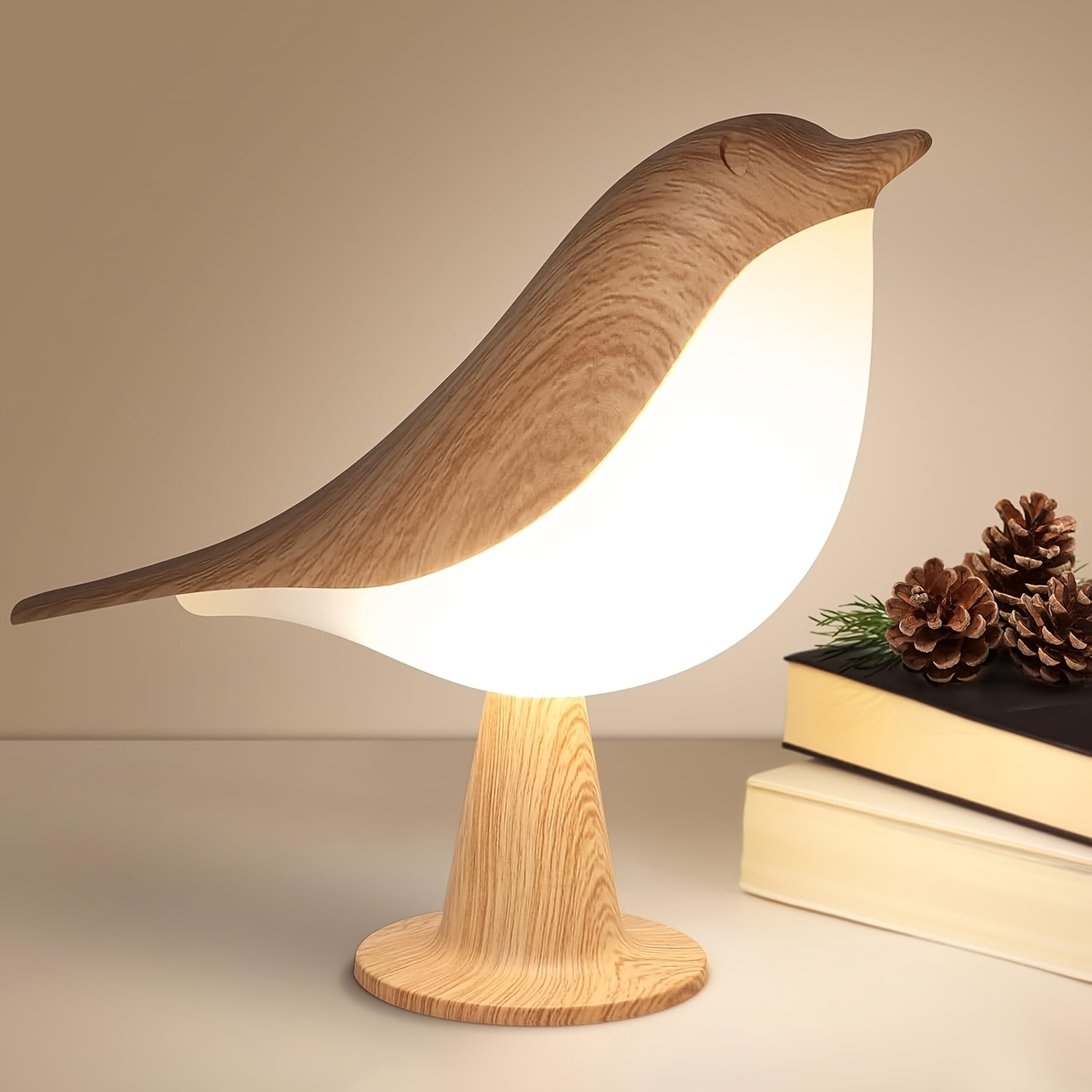 TEMU 1pc Rechargeable Portable Night Light, Aromatherapy-compatible, 3 Color Temperatures, Dimmable Touch Control, Built-in Battery, Hangable,