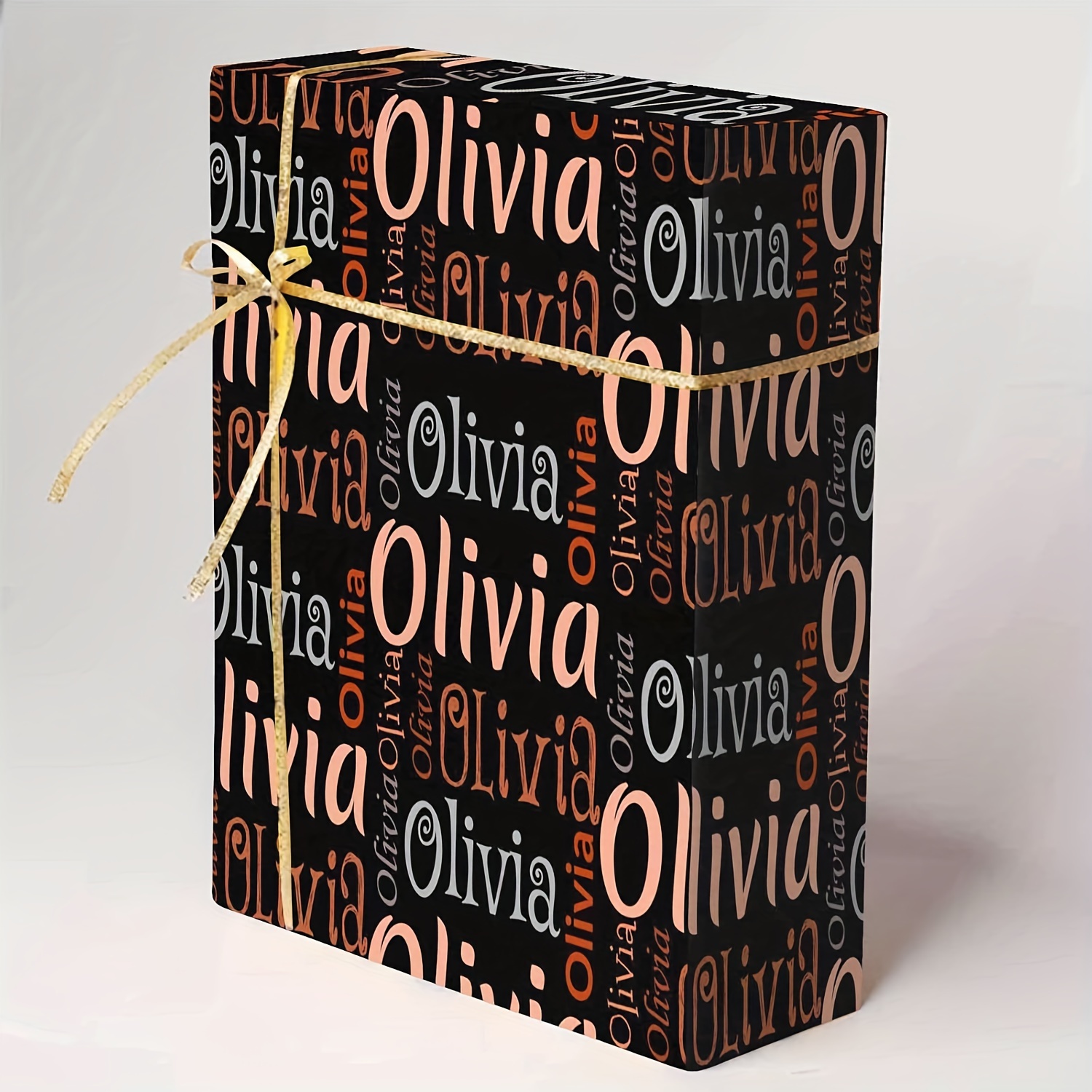 

Personalized Text Wrapping Paper, Name Custom Funny Wrapping Paper Roll For Wedding Anniversary Birthday Christmas Gift 58x23 Inch 1 Roll Gift Wrap Paper With Name/text