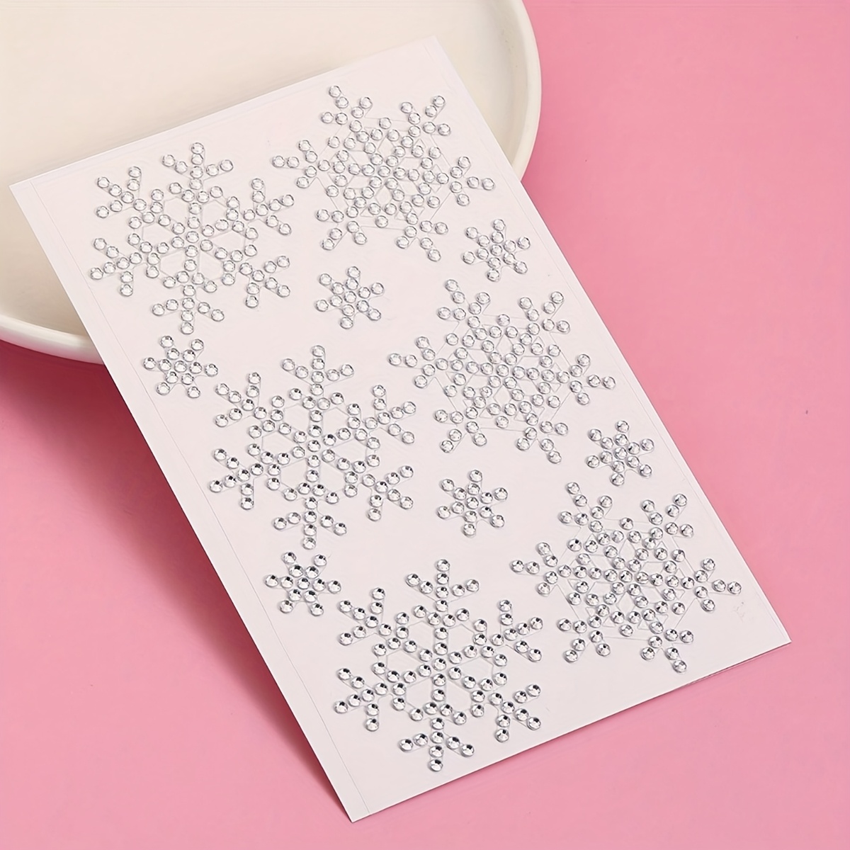 TEMU 1pc White Snowflake Eye Decal, A 3d Sparkling Gem Sticker, Perfect For Cosplay Costumes, Nightclub Decoration, Y2k Festival Party Makeup, Photo