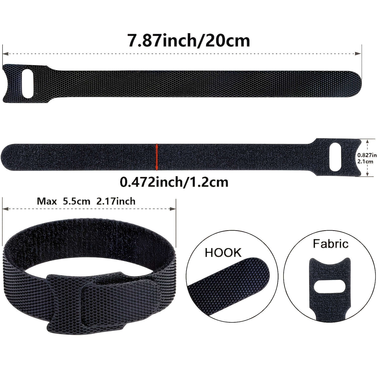 100pcs Reusable Adjustable Cable Ties for Wire Management