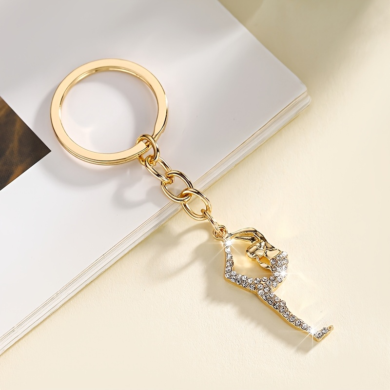 A Fashionable European And Rhinestone-encrusted Dancing -shaped Ladies' Elegant And Cute Keychain Bag Charm, A Small Gift For Her