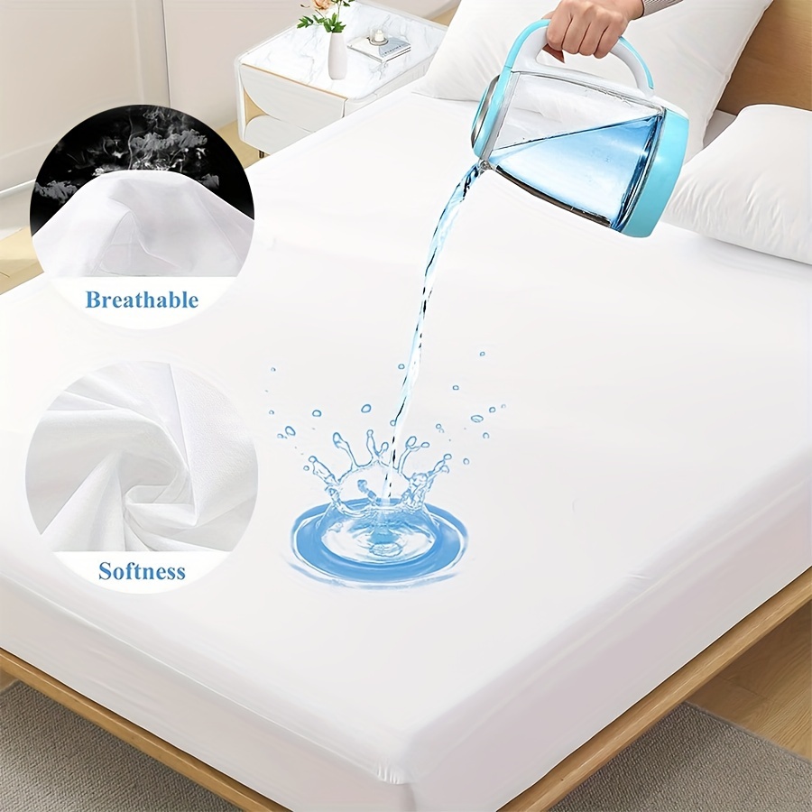 

1pc Breathable & Waterproof Mattress Protector - Stretchable Jersey Knit Cover With , Fits 12-18 Inch Mattresses, Noiseless, Machine Washable, Ideal For All - Perfect Christmas Gift