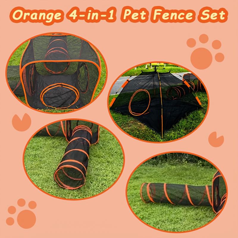 Modular Cat Playpen & Activity Tunnel Tent for Indoor/Outdoor Use