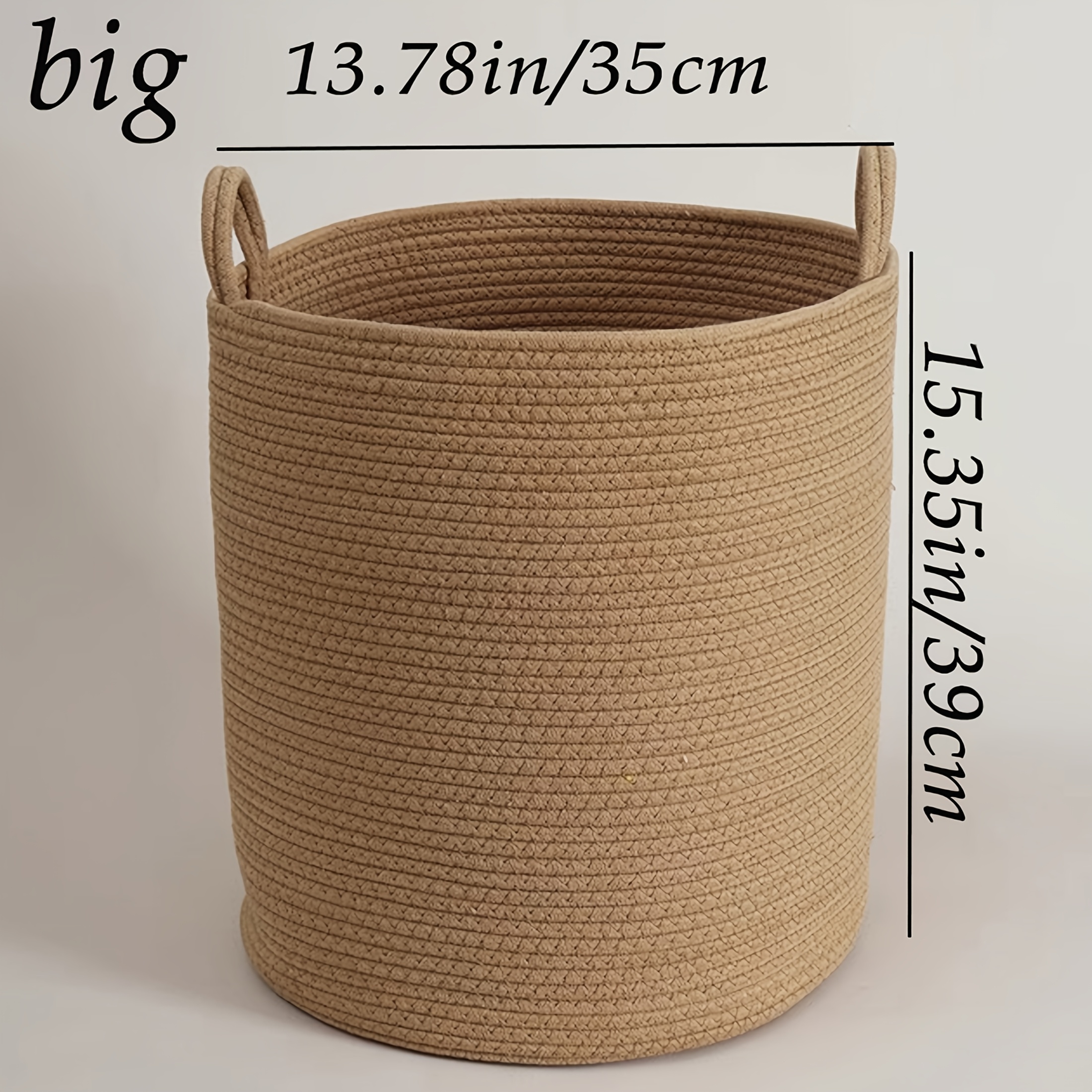 Style Instagram European-style Extra Large Jute Basket, Clothing Storage Basket, Household Storage Basket, Simple Woven Storage Basket, Shelf Baskets