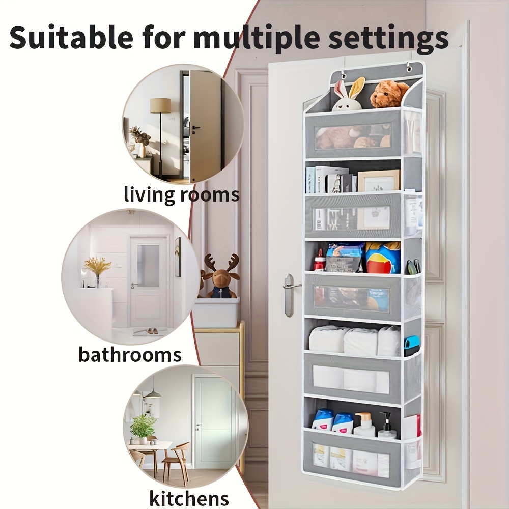 5 tier storage   tier door storage box hanging door storage box with 5 large capacity pockets anti tilt 44 pound load back of door storage box for bedroom bathroom pantry youngsterss room storage and collection use details 5