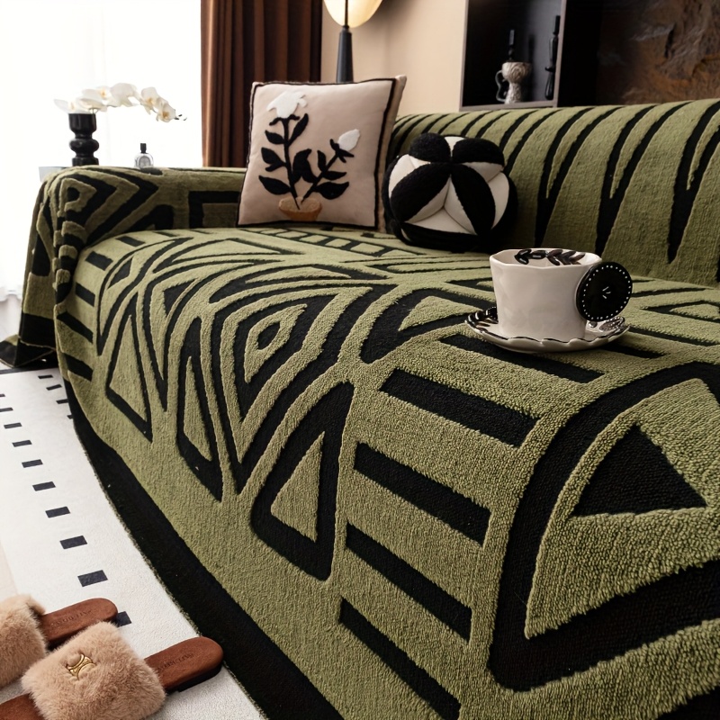 Mirror Yi Thick Plush Sofa Cover, Pet-Friendly Design