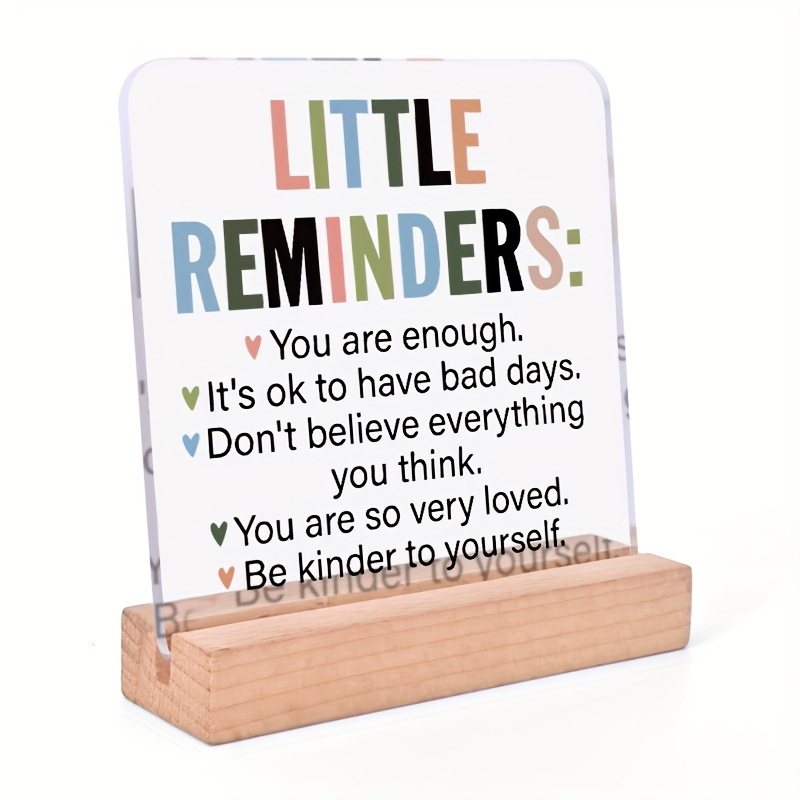 

Inspirational Acrylic Plaque With Wooden Stand - 3.9" Motivational Sign, Perfect Gift , Family & Colleagues, Ideal For Desk Decor, Inspirational Gifts