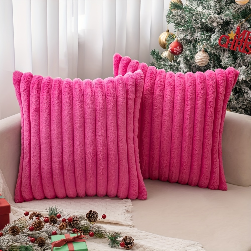 

1pc, Plain Cushion Cover Without Filling, Used As A Faux Rabbit Velvet Pillowcase For Sofas, For Home Decoration