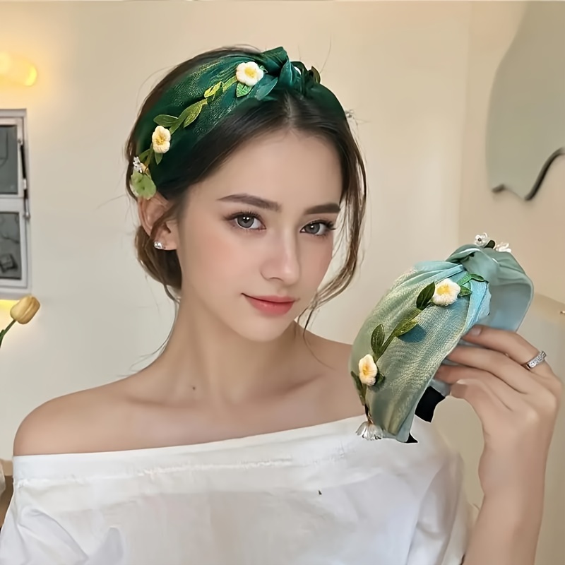 Elegant Floral Women\'s  hair Accessories Set France French Flower Hair Bands Set Bridal Hair Accessories For  main image 4
