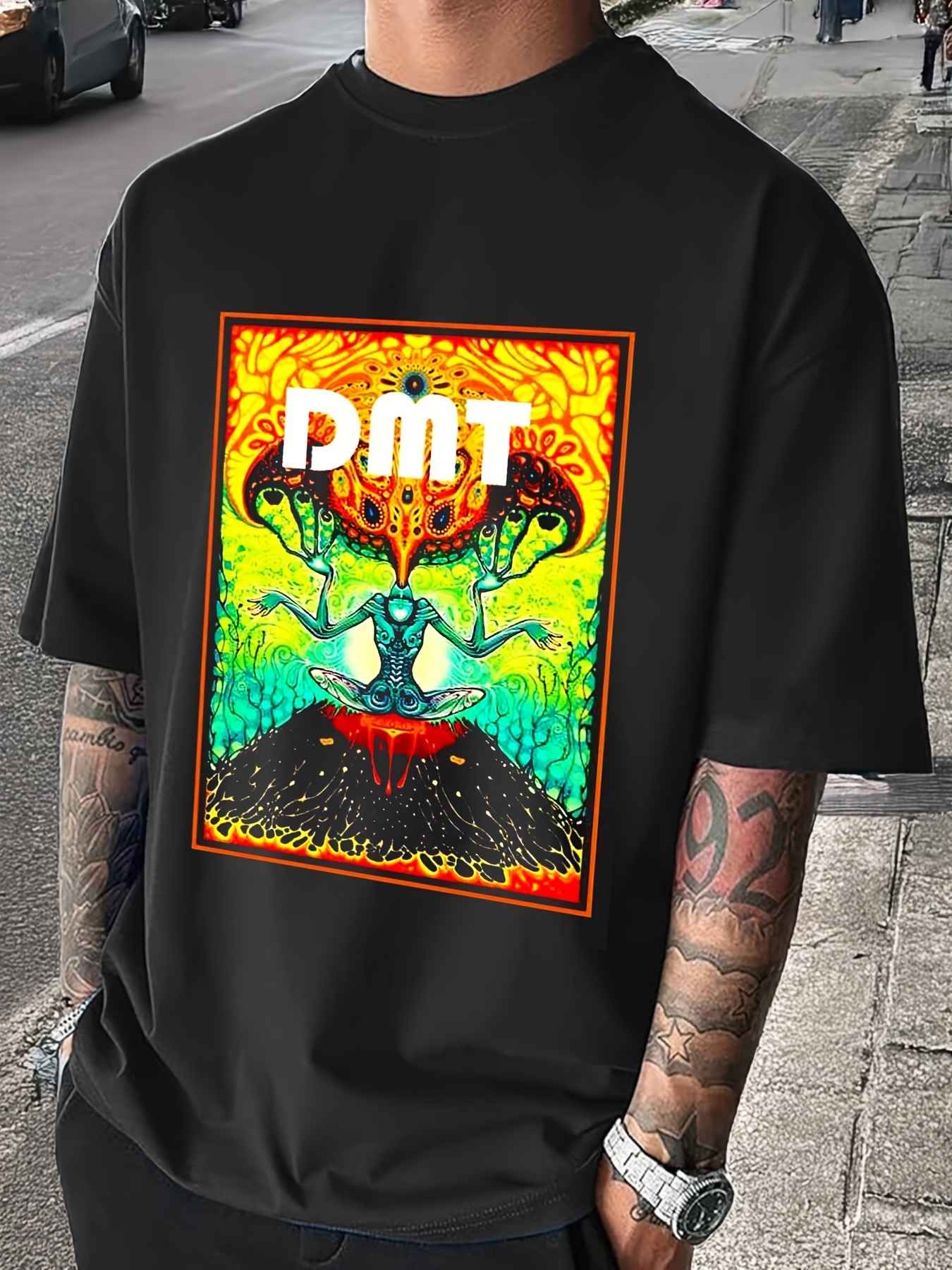 T-shirt Trippy Skull - Motif Psychédélique - Coton - Neuf Avec étiquettes