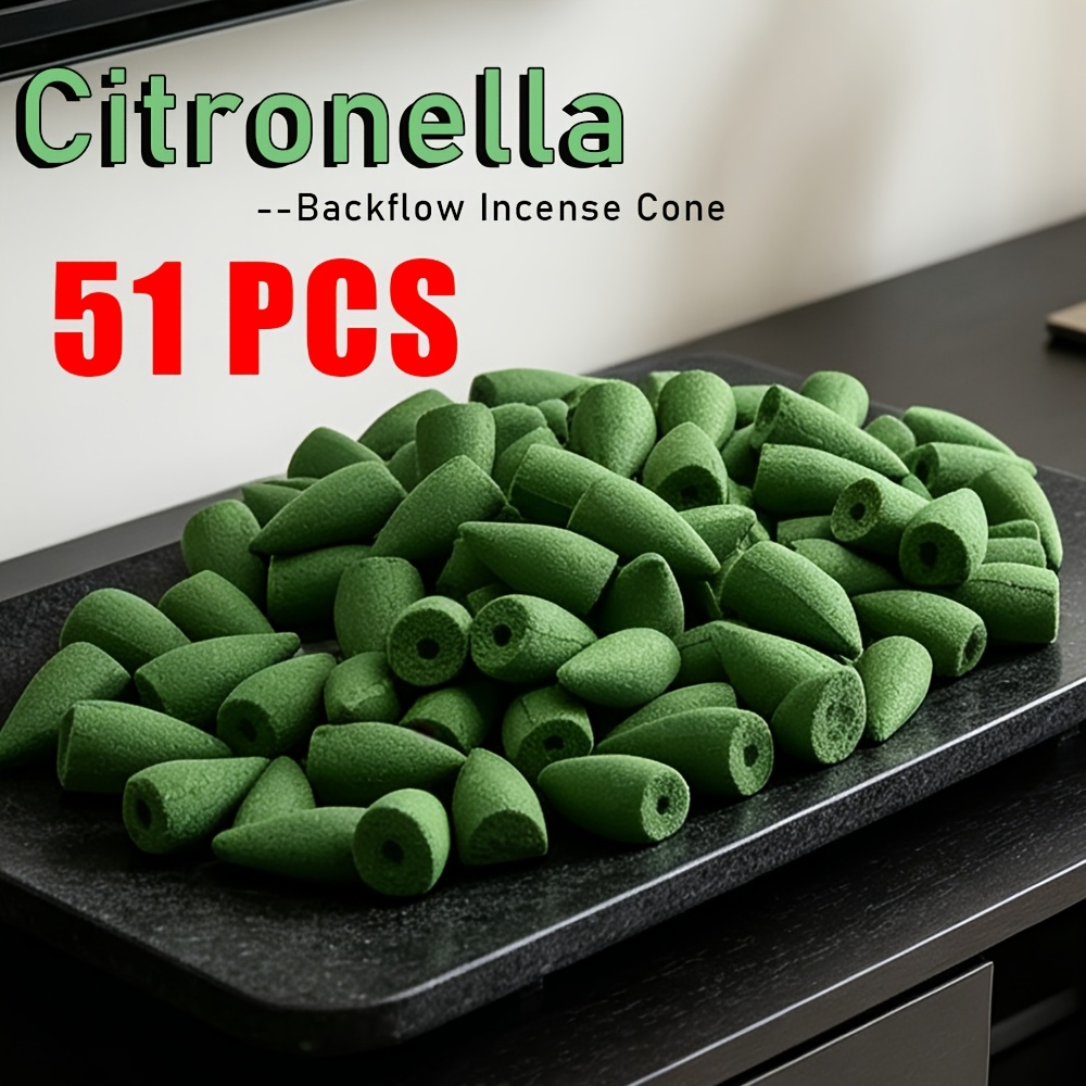 Image of High-quality Citronella-scented Natural Backflow Incense, Handcrafted With , Essential Oil-, , Continuous Burning, Aesthetic Smoke Effect, Suitable For Air Purification, Meditation, Yoga, Reading
