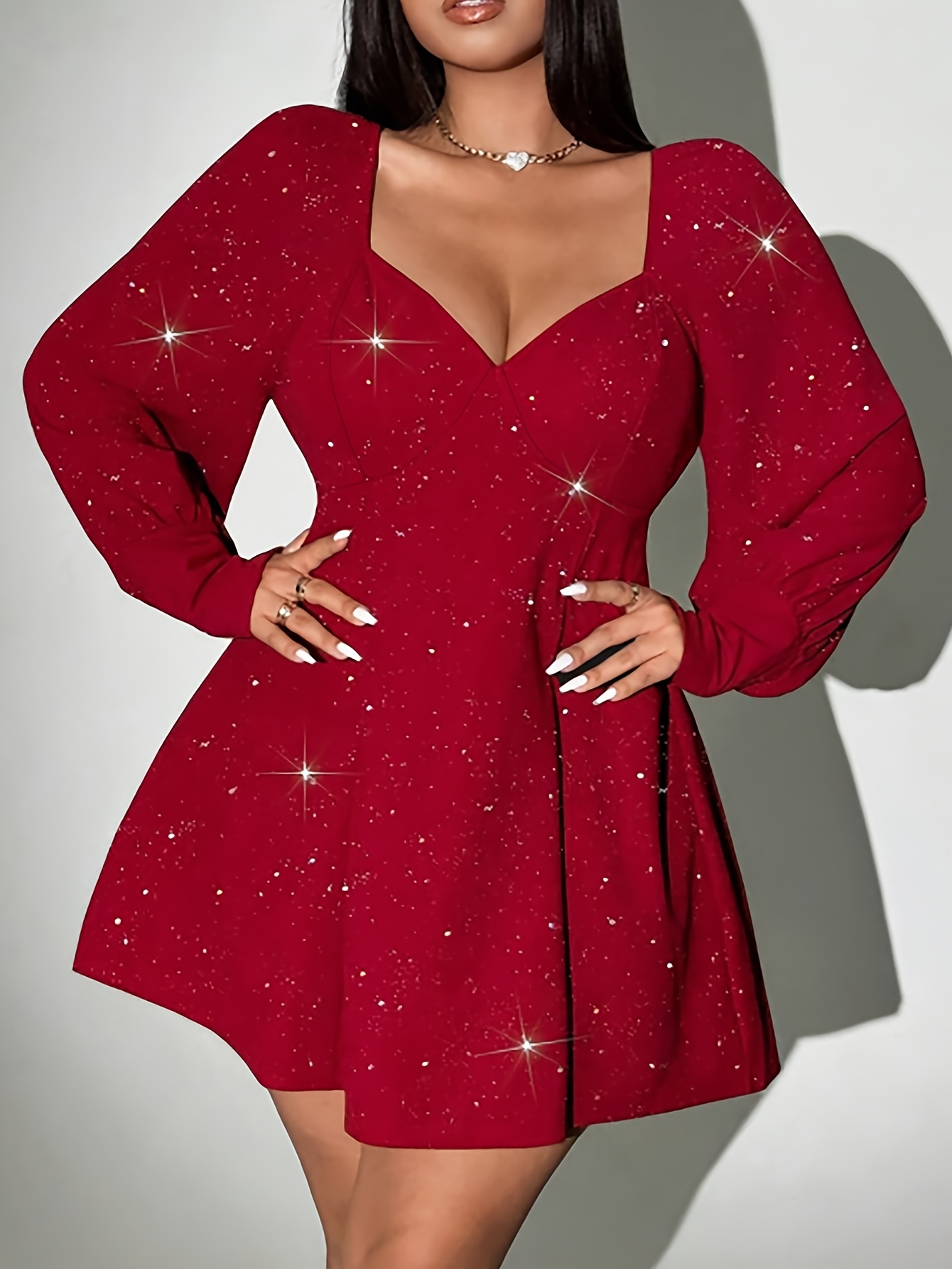 open lace back dress Unique Vintage Plus Size Red Sweetheart Swing Dress