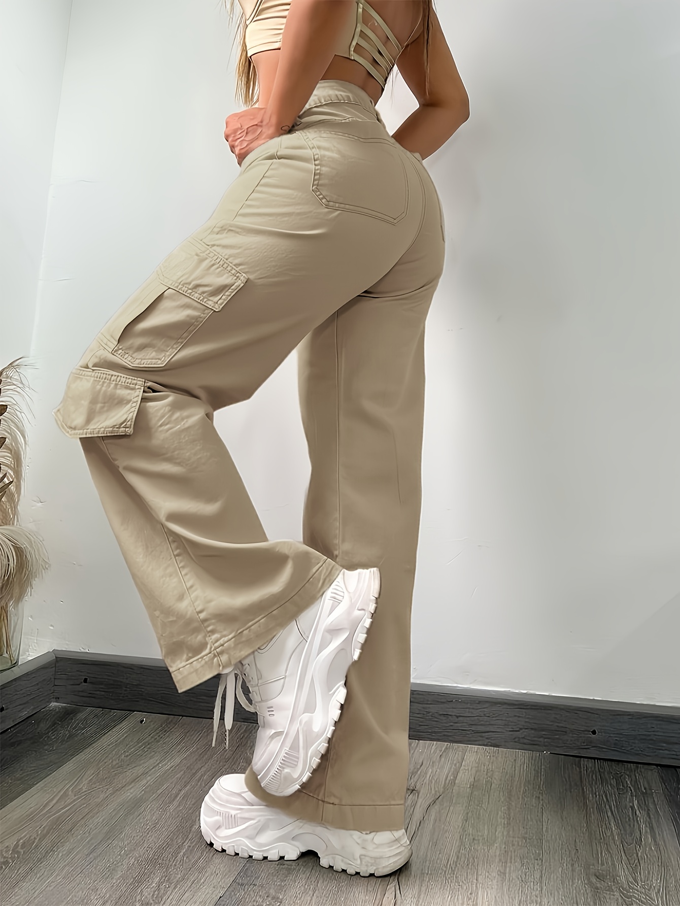 パンツ Wellness Zip Hem Wide Cargo Pants women's high waisted wide leg cargo pants casual workwear