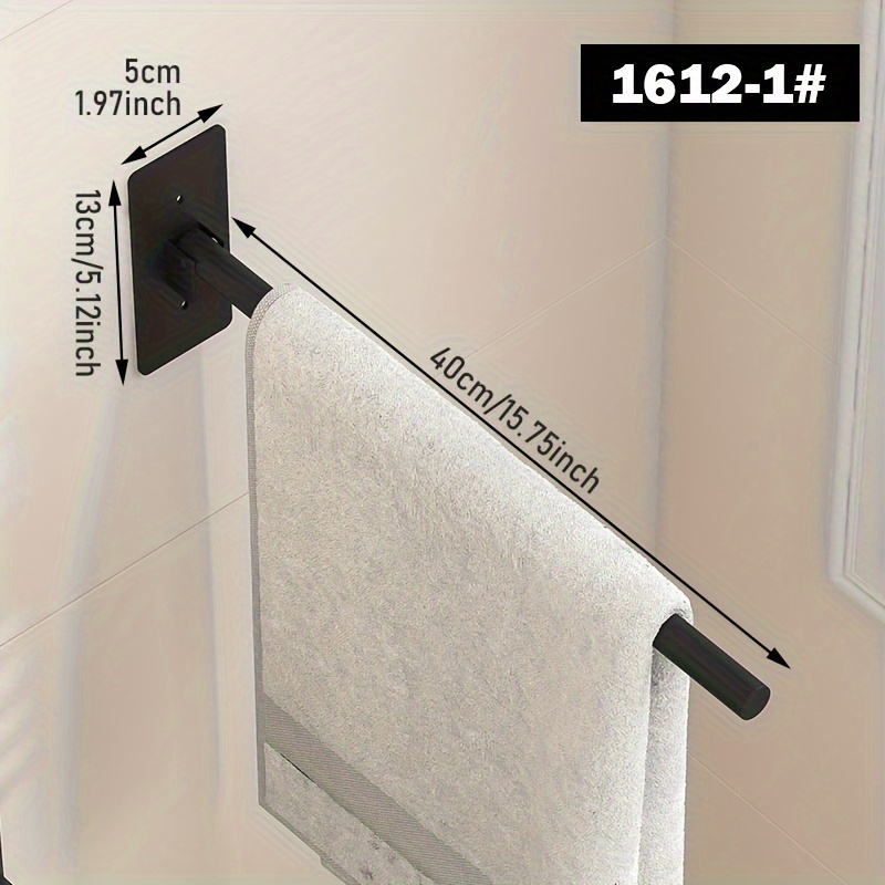 Easy-to-install Towel Rack – No Drilling Required, Self-adhesive Wall Mount For Bathroom And Kitchen, Single/dual Rod Options, Ventilated Design, Black Finish, Towel Racks